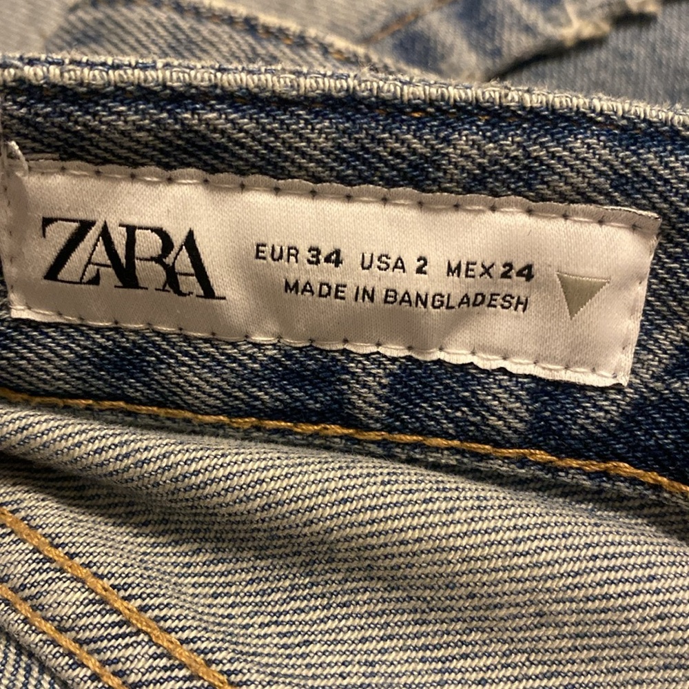 Zara distressed cropped cuffed jeans - Picture 6 of 6